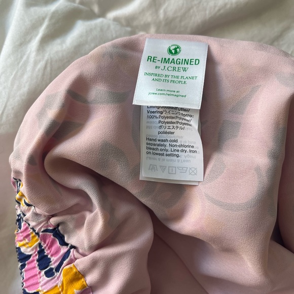 J Crew NEW silk lounge pink paisley swirl pull-on pants 8 NWOT - Picture 5 of 9